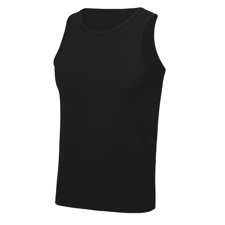 Sweatwicking Cool tech Vest with front logo and upper mid back