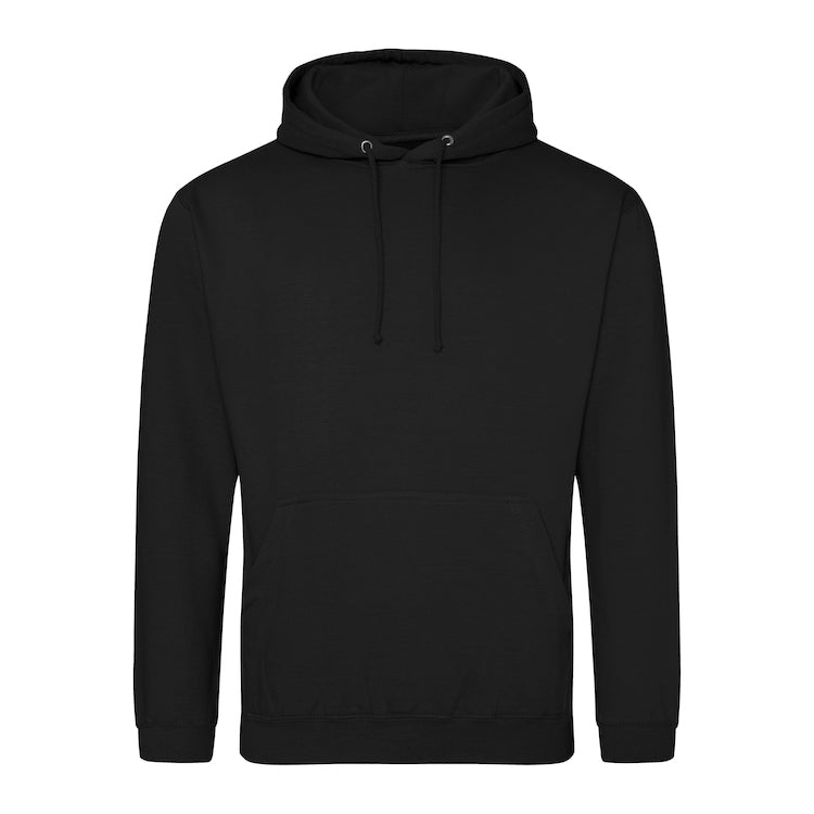 Hoodie with front logo and upper mid back logo