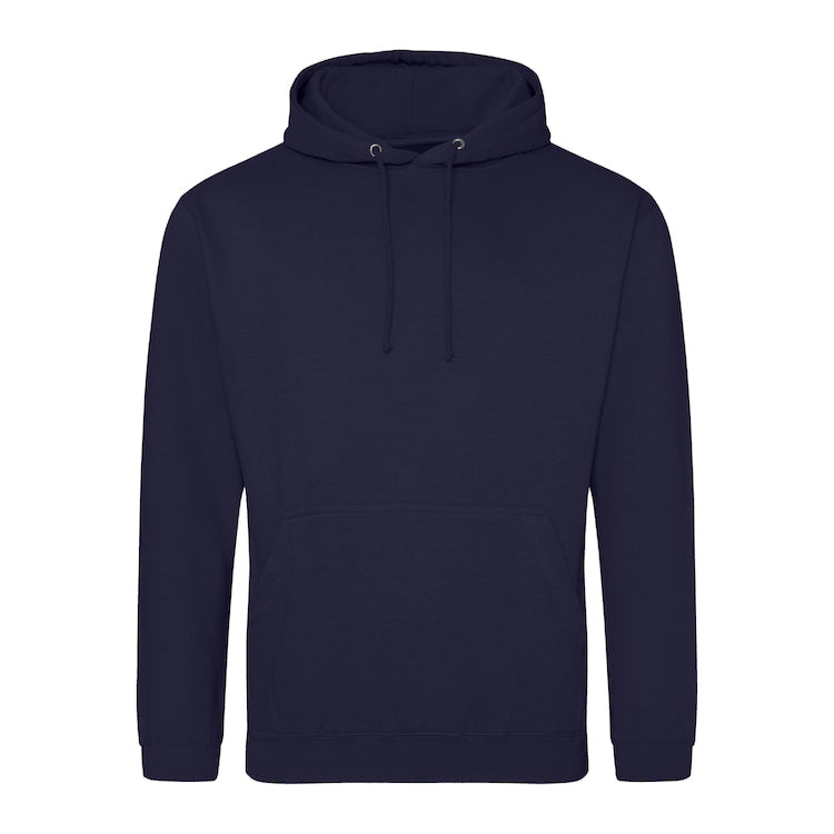 Hoodie with front logo and upper mid back logo